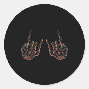 Rock On Rock Star Buddy Concert - Halloween Skelet Ronde Sticker