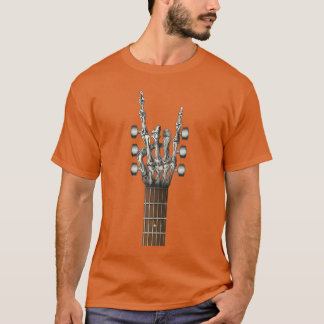 Rock On Skeleton Hand Guitar Rock Roll Men Women R T-shirt