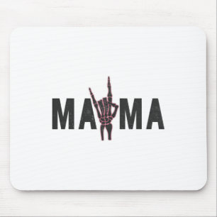 Rock on Skeleton Hand Mama Halloween T-shirt W Muismat