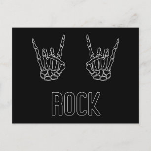 Rock on Skeleton Hands Uitnodiging Briefkaart