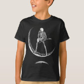 Rock On Skeleton Moon Shirt - Funny Halloween Rock (Voorkant)