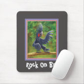 Rock op Bro Black Palm Kaketoe Mousepad Muismat (Met muis)