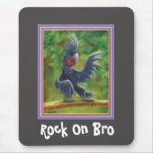 Rock op Bro Black Palm Kaketoe Mousepad Muismat (Voorkant)