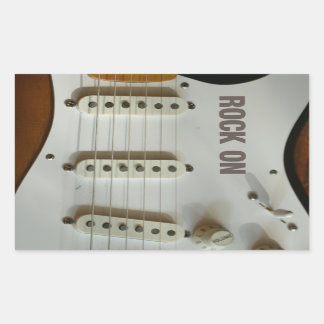 Rock op elektrische gitaar rechthoekige sticker