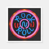 Rock op Roll Muziek Neon Sign Look Party Servetten (Voorkant)