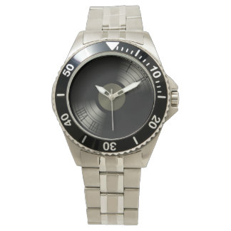 Rock op Roll Vinyl Record Album Horloge