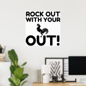 Rock Out Rooster Poster (Thuiskantoor)