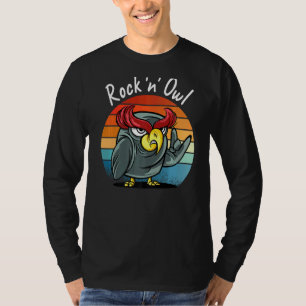 Rock Owl Devil Horns Rock Muziek T-shirt