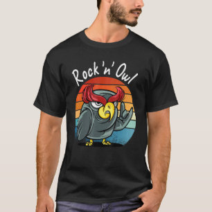 Rock Owl Devil Horns Rock Muziek T-shirt