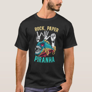 Rock Paper Piranha Fluisteraar Vis Aquarist Vissen T-shirt