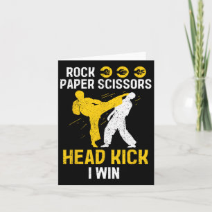 Rock Paper Schaar Headkick Win - Taekwondo Karat Kaart