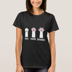 Rock Paper Schaar Kat Paws Game Schattige Paw Funn T-shirt