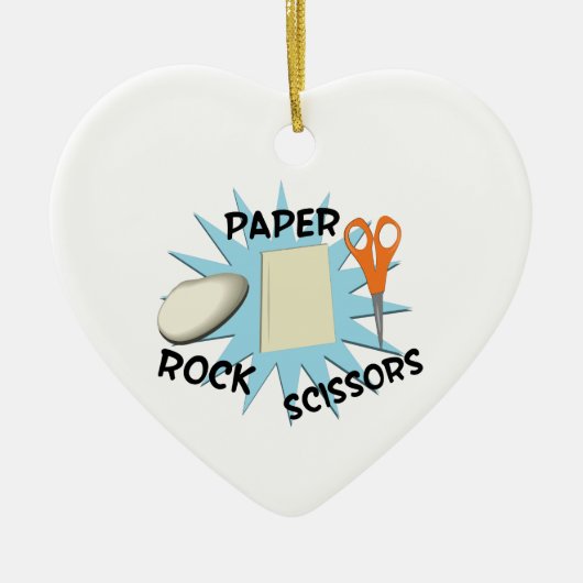 Rock Paper-schaar Keramisch Ornament (Voorkant)