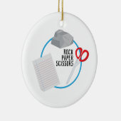 Rock Paper-schaar Keramisch Ornament (Rechts)