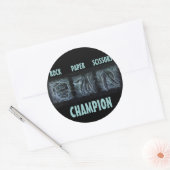 Rock Paper-schaar Ronde Sticker (Envelop)