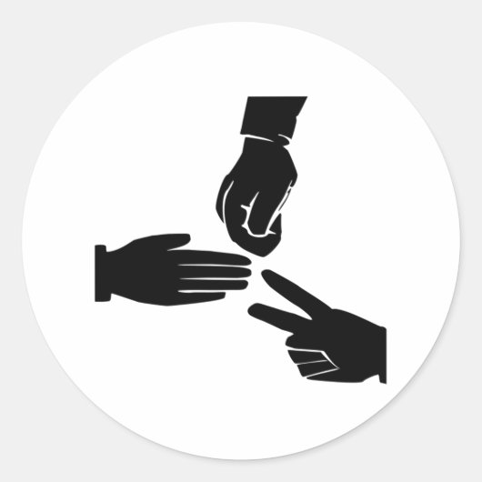 Rock Paper-schaar Ronde Sticker (Voorkant)