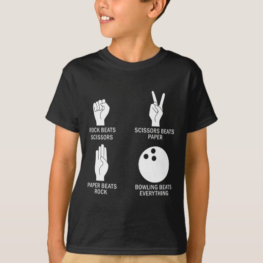 Rock Paper Scissors Bowling Beats Everything Bowle T-shirt (Voorkant)
