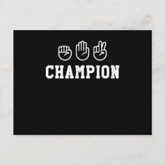 Rock Paper Scissors Champion Hand Sign Champ Print Briefkaart