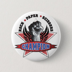 Rock, Paper, Scissors Champion Ronde Button 5,7 Cm