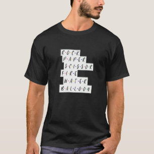 Rock Paper Scissors Fire Water Ballon Funny 90s mo T-shirt