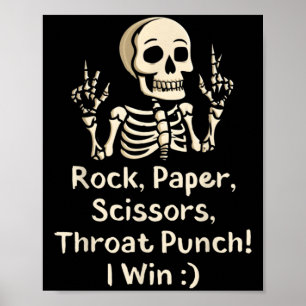 Rock, Paper Scissors Keelstoot Ik Win Grappige Ske Poster