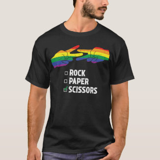 Rock Paper Scissors Lesbian LGBTQ Valentijnsdag T-shirt