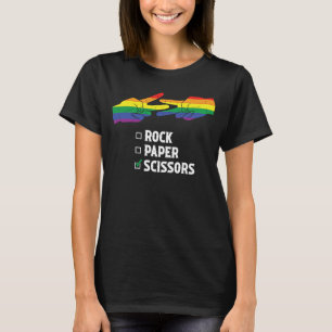 Rock Paper Scissors Lesbian LGBTQ Valentijnsdag T-shirt