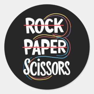 Rock Paper Scissors Lesbisch Grappig Gay Pride LGB Ronde Sticker
