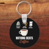 Rock Paper Scissors Niets Verslaat Koffie Sleutelhanger (Voorkant)