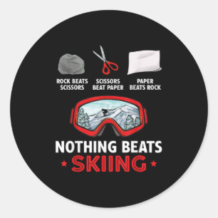Rock Paper Scissors Niets verslaat Skien Ronde Sticker