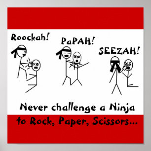 Rock, Paper, Scissors NINJA. Poster