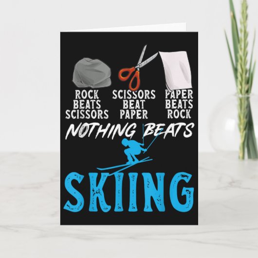 Rock Paper Scissors Nothing Beats Skiing _1 Kaart (Voorkant)