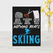 Rock Paper Scissors Nothing Beats Skiing _1 Kaart (Gele Bloem)