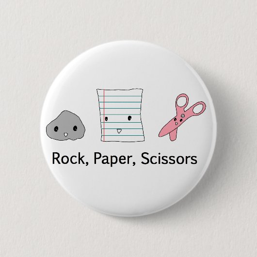 Rock, Paper, Scissors Ronde Button 5,7 Cm (Voorkant)