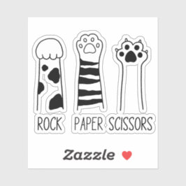Rock Paper Scissors Schattige Cat Paws Funny Sticker