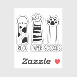 Rock Paper Scissors Schattige Cat Paws Funny Sticker