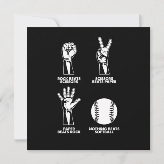 Rock Paper Scissors Softball Pitcher Catcher Gift Kaart (Voorkant)