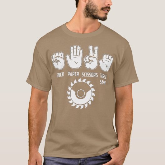 Rock Paper Scissors Table Saw Carpenter Engineer T-shirt (Voorkant)