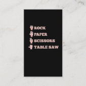 Rock Paper Scissors Table Saw Funny Carpenter Visitekaartje (Voorkant)
