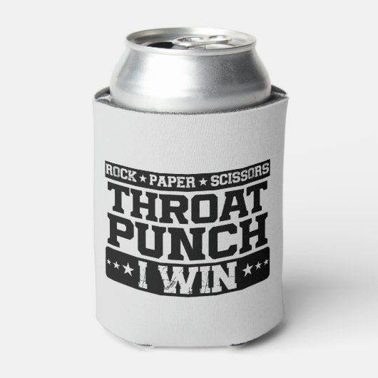 Rock Paper Scissors Throat Punch I Win, Funny Blikjeskoeler (Blikje Voorkant)
