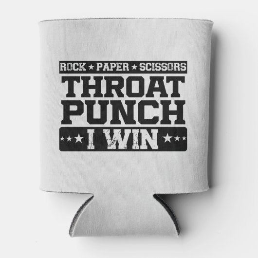 Rock Paper Scissors Throat Punch I Win, Funny Blikjeskoeler (Voorkant)
