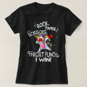 Rock Paper Scissors Throat Punch I win Unicorn Box T-shirt (Design voorkant)