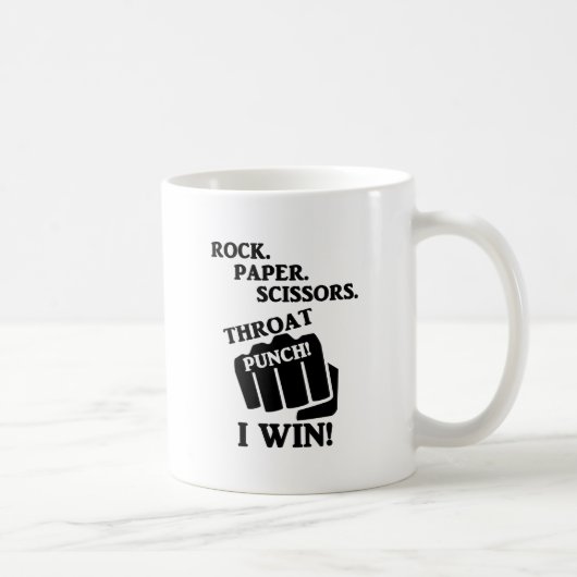 Rock, Paper, Scissors, Throat Punch! Ik win! Koffiemok (Rechts)
