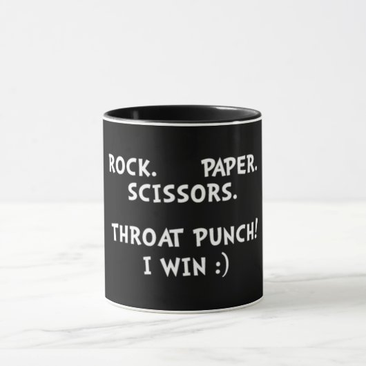 Rock Paper Scissors Throat Punch Mok (Midden)