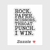 Rock Paper Scissors Throat Punch Sticker (Vel)