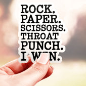 Rock Paper Scissors Throat Punch Sticker