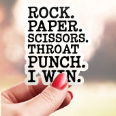 Rock Paper Scissors Throat Punch Sticker