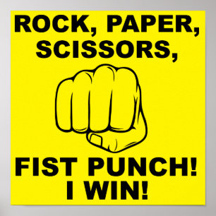 Rock Paper Scissors Vuist Stomp Grappige Poster Bo