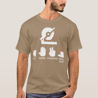 Rock Paper Scissorsable Zaag Timmerman Ongeluk vri T-shirt