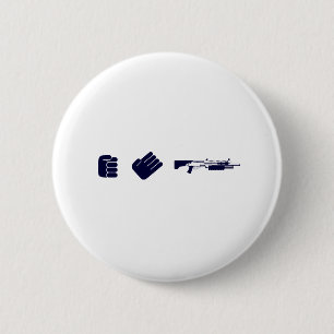Rock, Paper, Shotgun - Gamer Video Game Pistool Ronde Button 5,7 Cm